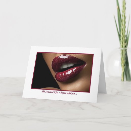 De Zoete Kussen van de aardbei Kaart (Voorkant)