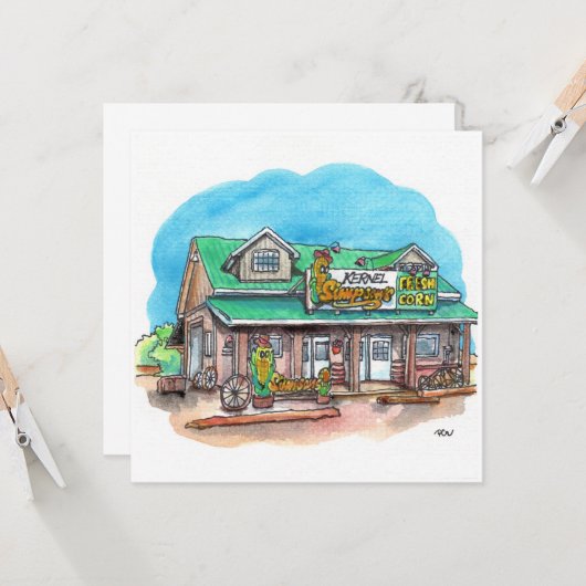 De zoete maïs van Kernel Simpson Kaart (Voorkant / Achterkant in situ)
