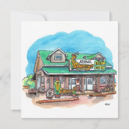 De zoete maïs van Kernel Simpson Kaart (Voorkant)