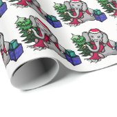 De zoete Olifanten van de Cartoon op Kerstmis van Cadeaupapier (Rol Hoek)