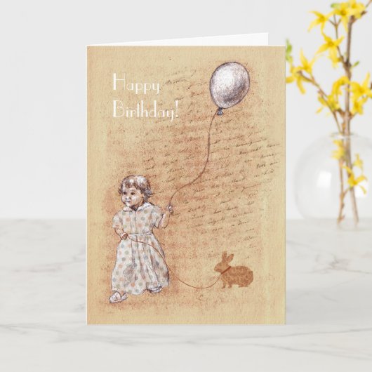 De zoete Oude Kaart van de Verjaardag van de (Gele Bloem)