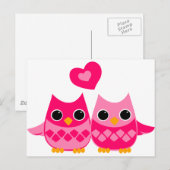 De zoete Uilen van de Liefde Briefkaart (Voorkant / Achterkant)