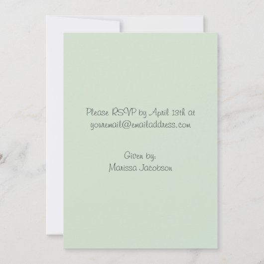 De zoete Uitnodigingen van het Baby shower van de (Achterkant)