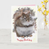 De zoete Verjaardag van de Eekhoorn Kaart (Gele Bloem)