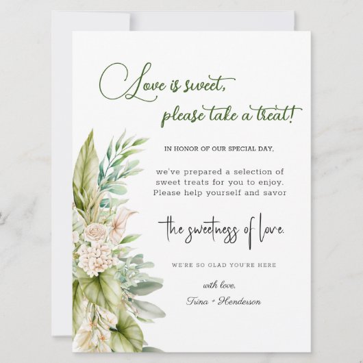 De zoetheid van Liefde Charmant Trouwbord (Voorkant)