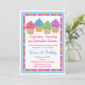 De zoetste cupcakes Birthday-uitnodiging Kaart (Staand voorkant)
