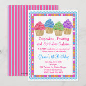 De zoetste cupcakes Birthday-uitnodiging Kaart (Voorkant / Achterkant)