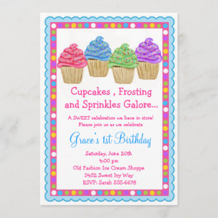 De zoetste cupcakes Birthday-uitnodiging Kaart