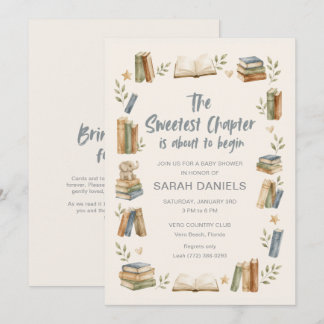 De Zoetste Hoofdstuk Boek Baby Shower Kaart