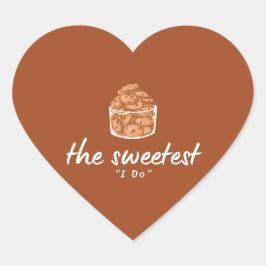 De zoetste 'I Do' | Bruine en witte trouwzegel Hart Sticker