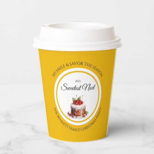 De zoetste Noel Christmas Paper Cups | Modern Papieren Bekers (Achterkant)