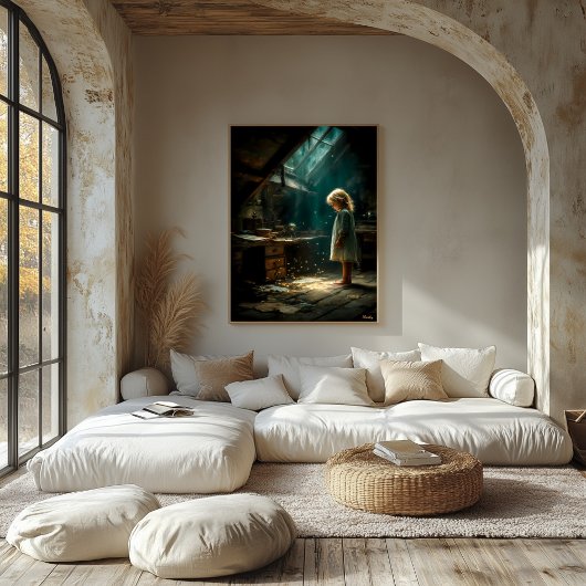 De zolder van de kleine lichtjes canvas afdruk