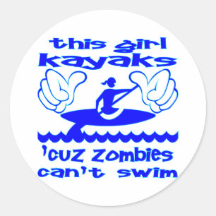 De Zombieën van dit Cuz van de Kajaks van Meisje Ronde Sticker