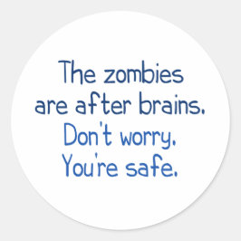 De zombies zitten achter de hersenen ronde sticker