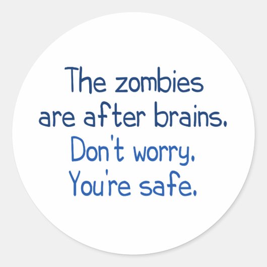 De zombies zitten achter de hersenen ronde sticker (Voorkant)