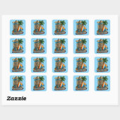 De Zomer Afscheid Vierkante Sticker (Vel)