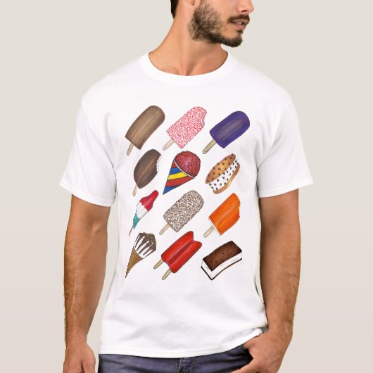 De zomer behandelt Ice Cream Truck Man Popsicle Po T-shirt (Voorkant)