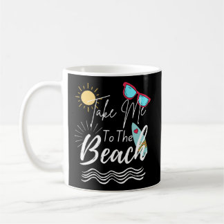 De zomer brengt me naar de strand koffiemok