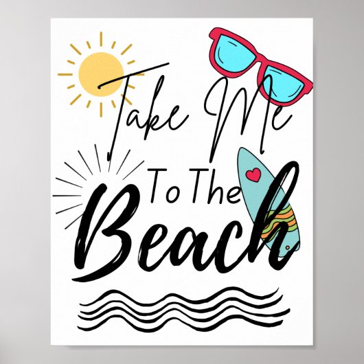 De zomer brengt me naar de strand poster (Voorkant)