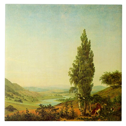 De Zomer, Caspar David Friedrich, Tegeltje (Voorkant)