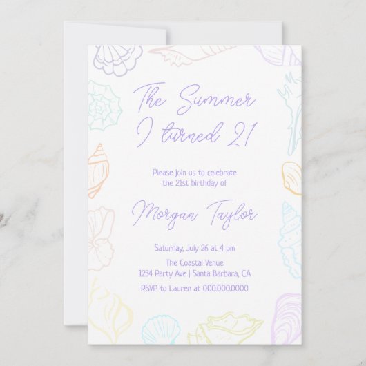 De zomer dat ik 21 jaar werd kaart (Voorkant)