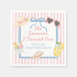 De Zomer Dat Ik Eén Werd Eerste Verjaardag Papiere Servet