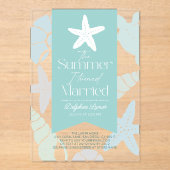 De zomer dat ik gehuwde zeesterren Vrijgezellenfee Acryl Uitnodigingen (Voorkant)