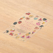 De zomer dat ik getrouwd Tropisch Vrijgezellenfees Acryl Uitnodigingen (Laagn)