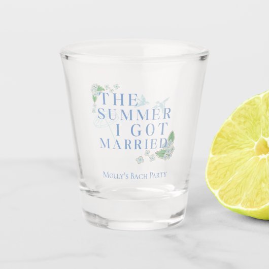 De zomer dat ik trouwde - Coastal Bachelorette Shot Glas (Voorkant)