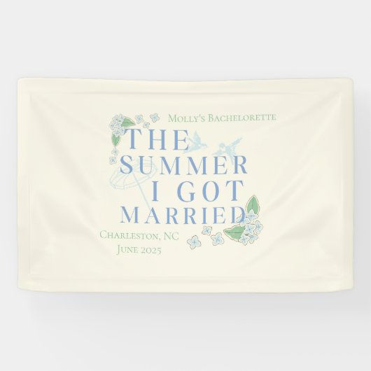 De zomer dat ik trouwde - Coastal Bachelorette Spandoek (Horizontaal)