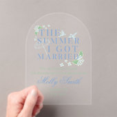 De zomer dat ik trouwde - Kustbruiloft Acryl Uitnodigingen (Insitu (Draagbaar))