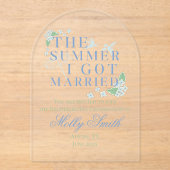 De zomer dat ik trouwde - Kustbruiloft Acryl Uitnodigingen (Voorkant)