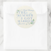 De zomer dat ik trouwde - Kustbruiloft Ronde Sticker (Tas)