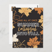 De zomer die in Herfst herfst citeert zwarte Ver w Briefkaart (Voorkant / Achterkant)