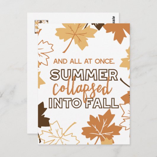 De zomer die in Herfst najaar wordt samengevouwen  Briefkaart (Voorkant / Achterkant)