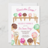 De zomer hier is de verjaardag van de ijsschep. kaart (Voorkant)