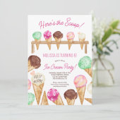 De zomer hier is de verjaardag van de ijsschep. kaart (Staand voorkant)