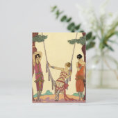 De zomer in Frankrijk Art Deco Briefkaart (Staand voorkant)