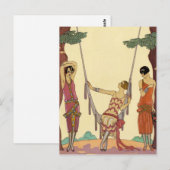 De zomer in Frankrijk Art Deco Briefkaart (Voorkant / Achterkant)