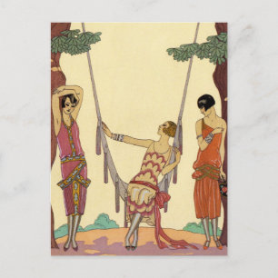 De zomer in Frankrijk Art Deco Briefkaart