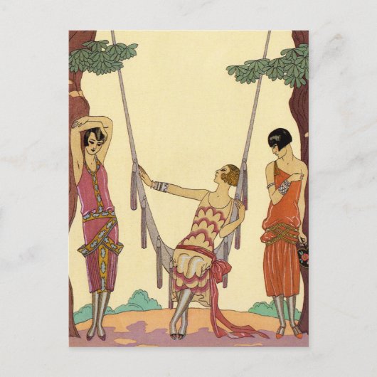 De zomer in Frankrijk Art Deco Briefkaart (Voorkant)