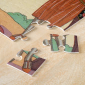 De zomer in Frankrijk Art Deco Puzzle Legpuzzel (Zijkant)