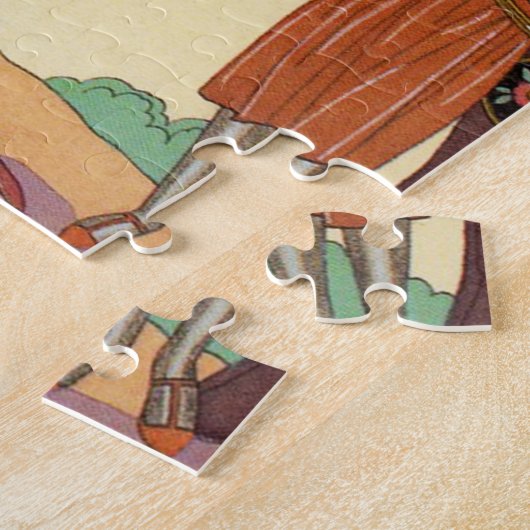 De zomer in Frankrijk Art Deco Puzzle Legpuzzel (Zijkant)