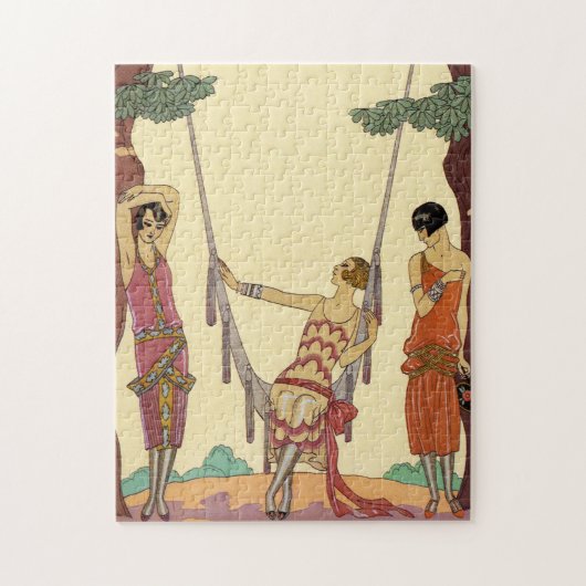 De zomer in Frankrijk Art Deco Puzzle Legpuzzel (Verticaal)