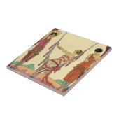 De zomer in Frankrijk Art Deco Tile Tegeltje (Zijkant)