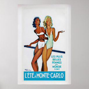 De zomer in Monte Carlo door Jean-Gabriel Domergue Poster