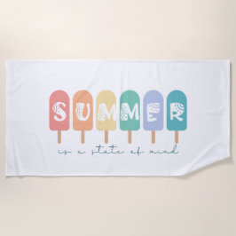 De zomer is een gemoedstoestand - Ice Cream Popsic Strandlaken