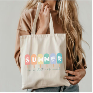 De zomer is een gemoedstoestand - Ice Cream Popsic Tote Bag