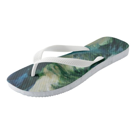 De zomer is hier Custom Volwassen, Brede Straps Teenslippers (Schuin)