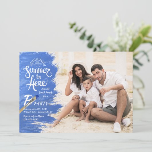 De zomer is hier de Uitnodiging van de Foto (Staand voorkant)